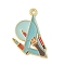 School Supplies Alloy Enamel Pandants, Golden, Ruler, 25x19.5x1mm, Hole: 1.6mm