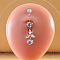 316L Surgical Stainless Steel Micro Pave Clear Cubic Zirconia Belly Rings, Stainless Steel Color, Flower, Bar Length: 3/8