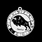 Non-Tarnish 201 Stainless Steel Pendants, Laser Engraved Pattern, Flat Round with Constellation, Taurus, 33x30x1mm, Hole: 2mm
