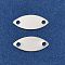 Brass Connector Charms, Cadmium Free & Lead Free, 925 Sterling Silver Plated, Horse Eye, 4.5x10.5x0.2mm, Hole: 1.2mm