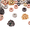 Brass Micro Pave Cubic Zirconia Beads, Leopard & Flat Round, Mixed Color, 32pcs/box