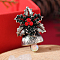 Christmas Theme Zinc Alloy Rhinestone Brooches for Backpack Clothes, Christmas Tree