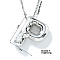 Brass Pave Clear Cubic Zirconia Shiny Balloon Letter Pendant Necklaces, Hip-hop Rock Necklaces, Platinum, Letter P, 15.75 inch(40cm)