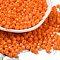 Baking Painted Glass Seed Beads, Bicone, Orange, 4.5x4mm, Hole: 1mm, about 5232pcs/pound
