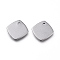 Non-Tarnish 201 Stainless Steel Charms, Laser Cut, Rhombus, Stainless Steel Color, 11.5x11.5x1mm, Hole: 1.2mm