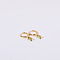 Brass Micro Pave Cubic Zirconia Hoop Earrings, Golden, Olive Drab, 20x10mm