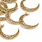 Tibetan Style Alloy Hollow Moon  2-Loop Link Pendants, Cadmium Free & Lead Free, Antique Golden, 37x8x2mm, Hole: 1~3mm