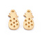 304 Stainless Steel Charms, Laser Cut, Pineapple, Golden, 11.5x5.5x1mm, Hole: 1.2mm