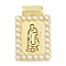 Rack Plating Brass Pendants, with ABS Plastic Pearl, Long-Lasting Plated, Cadmium Free & Lead Free, Rectangle, Real 18K Gold Plated, 23.5x14.5x4.5mm, Hole: 2mm