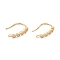 Rack Plating Brass Micro Pave Cubic Zirconia Earring Hooks, with Horizontal Loop, Long-Lasting Plated, Real 18K Gold Plated, 15x16x2mm, Hole: 1.4mm, 21 Gauge, Pin: 0.7mm