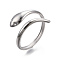 Non-Tarnish 304 Stainless Steel Snake Cuff Ring, Open Wrap Ring for Women Girls, Stainless Steel Color, US Size 6(17.1mm)