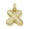 Brass Micro Pave Clear Cubic Zirconia Pendants, Cadmium Free & Nickel Free & Lead Free, Real 18K Gold Plated, Letter X, 28.5mm, Hole: 4.8x3.5mm, Pendant: 22.5x21x5.5mm