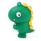 PVC Plastic Pendants, Dinosaur, Sea Green, 43x31x25.5mm, Hole: 2.5mm