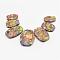Assembled Gold Line and Imperial Jasper Graduated Beads Strands, Dyed, Oval, Colorful, 30~49x20~35x7mm, Hole: 2mm, 7pcs/strand, 6.69 inch