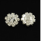 Shining Garment Accessories Flower Brass Grade A Rhinestone Findings Cabochons, Fit Floating Locket Charms, Silver Color Plated Metal Color, Crystal, 12x4.5mm