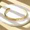 304 Stainless Steel Cuff Bangles, with Cubic Zirconia, Real 18K Gold Plated, Starfish, Inner Diameter: 2x2-3/8 inch(5x6cm)