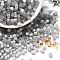 Glass Seed Beads, Imitation Cat Eye, Round Hole, Hexagon, Silver, 3.5x3.8x3.5mm, Hole: 1mm, about 140pcs/10g