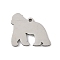 201 Stainless Steel Charms, Laser Cut, Gorilla Charm, Anti-Tarnish, Stainless Steel Color, 10x11x1mm, Hole: 1mm