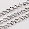 Tarnish Resistant 304 Stainless Steel Curb Chains Twisted Chains, Soldered, Stainless Steel Color, 4x3x0.6mm