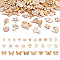 Wood Cabochons, Laser Cut Wood Shapes, Unfinished Wooden Embellishments, DIY Decoration Accessories, Mixed Shapes, BurlyWood, 17~27x9~39.5x2~2.5mm, about 300pcs/set