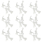 SUNNYCLUE 1 Box 10Pcs Stainless Steel Halloween Charms Witch Charm Wizard Hat Charms Laser Cut Magic Fairy Flying Broom Charm Broomstick Cat Charms for Jewelry Making Charm Earrings DIY Supplies