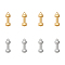 8Pcs 2 Colors 304 Stainless Steel Pendants, Dumbbell Charm, Mixed Color, 22x7.5x5mm, Hole: 1.4mm, 4pcs/color