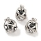 Synthetic Non-magnetic Hematite Round Ball Pendants, Rack Plating Platinum Tone Brass Oval Charms, Cadmium Free & Lead Free, 21x16x18mm, Hole: 6.5x5mm