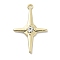 Rack Plating Alloy Rhinestone Pendants, Lead Free & Cadmium Free & Nickel Free, Star, Golden, 34x23x3mm, Hole: 1.6mm