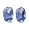 Faceted Glass Rhinestone Cabochons, Pointed Back, Rectangle, Light Sapphire, 18x13x8mm