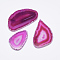 Natural Agate Slices Big Pendants, Dyed, Magenta, 50~110x27~60x5~10mm, Hole: 2mm, about 20~40pcs/kg