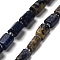 Natural Lapis Lazuli Beads Strands, with Seed Beads, Faceted, Column, 12~13x6~8x6~8mm, Hole: 1mm, about 28pcs/strand, 15.55''~15.75'(39.5~40cm)