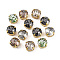 Sew on Rhinestone, Glass Crystal Rhinestone Multi-Strand Links, with Brass Prong Settings, Garments Accessories, Faceted, Flat Round, Mixed Color, Golden, 10x7mm, Hole: 1mm