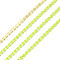 Brass Rhinestone Strass Chains, Rhinestone Cup Chain, Imitate Luminous Style, Raw(Unplated), Jonquil, 1.5x1.5mm, about 18.70 Feet(5.7m)/Strand