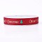 Polyester Grosgrain Ribbon for Christmas, Christmas Trees, Red, 16mm, about 100yards/roll