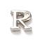 Rack Plating Brass Cubic Zirconia Beads, for Personalized Name Necklaces Making, Long-Lasting Plated, Lead Free & Cadmium Free, Alphabet, Letter R, 12x13x4.8mm, Hole: 2.7mm