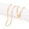 Brass Paperclip Chains, Drawn Elongated Cable Chains Necklace Making, with Lobster Claw Clasps, Real 18K Gold Plated, 18.11 inch(46cm) long, Link: 7.4x2.8mm, Jump Ring: 5x1mm