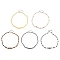 Shell Pearl Graduated Beaded Necklaces for Girl Women, Platinum, Mixed Color, 15.75~18.70 inch(40~47.5cm)