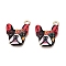 Zinc Alloy Enamel Pendants, Light Gold, Bulldog, Colorful, 18x15x2mm, Hole: 2mm