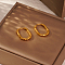 Elegant Stainless Steel Hoop Earrings, Golden, Oval