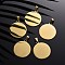 304 Stainless Steel Pendants, Manual Polishing, Blank Stamping Tags, Flat Round, Golden, 34x30x1.8mm