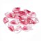Transparent Glass Pendants, with Glitter Powder, Petaline, Deep Pink, 22x12x5mm, Hole: 1mm