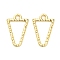 Brass Pendants, Triangle Charms, Rack Plating, Long-Lasting Plated, Lead Free & Cadmium Free, Real 18K Gold Plated, 17.5x11x1mm, Hole: 1.6mm