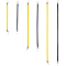 6Pcs 3 Size Rubber Cord, with Iron Finding, Binding Cord, Yellow & Black, Mixed Color, 110x3mm