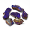 Electroplate Rough Raw Natural Quartz Crystal Pendants, Nuggets, Indigo, 20~52x20~30x10~21mm, Hole: 2mm