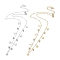 304 Stainless Steel Pendant Necklaces, with Clear Cubic Zirconia, Cable Chains and Round Beads, Star, Mixed Color, 16.61 inch(42.2cm)
