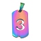 Ion Plating(IP) 304 Stainless Steel Pendants, Manual Polishing, Rectangle with Number, Rainbow Color, Num.3, 27.5x14.5x1.5mm, Hole: 3.5mm