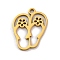 201 Stainless Steel Pendants, Laser Cut, Shoes with Flower Charm, Golden, 16x12.5x1mm, Hole: 1.6mm