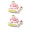 Cat Theme Opaque Resin Cabochons, Cake, 26.5x33.5x9.5mm