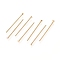304 Stainless Steel Flat Head Pins, Real 18K Gold Plated, 18.5x0.6mm, 22 Gauge, Head: 1.4mm