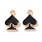 Alloy Enamel Pendants, Spades & Rhombus Charms, Black, 14x10x2mm, Hole: 1.5mm